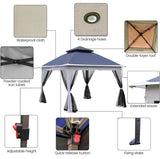 ZNTS Outdoor 11x 11Ft Pop Up Gazebo Canopy With Removable Zipper Netting,2-Tier Soft Top Event W419P168164