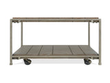 Corbeta Metal Frame Wood Living Room Coffee Table with Casters T2574P164640