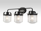 3-Light with Clear Glass Shade, Modern Sconce, Industrial Indoor Light Fixture for Bathroom Living T3177P283991