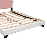 ZNTS Full size Upholstered Princess Bed With Crown Headboard,Full Size Platform Bed with Headboard and N733P180808K