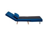 CANON Modern Velvet Foldable Sofa Bed with Piping Design - 3-Position Adjustable Backrest, Converts W3391P324987