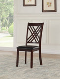 Katrien Black Synthetic Leather & Espresso Finish Side Chair B2726P312256