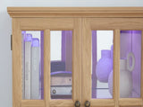 LED Curio Display Cabinet Antique Display Cabinet with Glass Doors Adjustable Shelves for W2275P460422