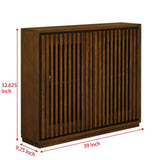 Mid Century Modern Fluted Hollowed Out Sideboard Cabinet with 2 Outlet Holes, Buffet Cabinet with W1801P288510