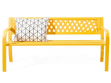 47in PVC Mesh Backrest Iron Bench Yellow 10995286