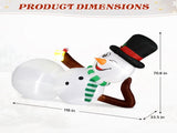 9.8 FT Lighted Christmas Inflatable Decoration, Large Inflatable Lying Snowman, Funny Blow Up Yard 62074285