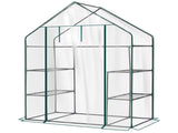Mini Walk-in Greenhouse with PVC Cover, 4-Shelf Indoor Outdoor Planting Green House for 87986712