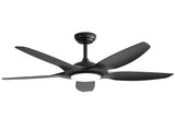 48 Inch Ceiling Fan with Dimmable LED Light and Remote Control, 5 ABS Blades DC Motor Black W934P211114