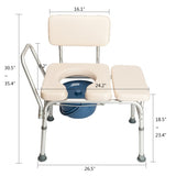 Multifunctional Aluminum Elder People Disabled People Pregnant Women Commode Chair Bath Chair Creamy 71545631