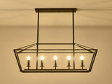5-Light Farmhouse Kitchen Island Lighting,5 Light Industrial Linear Chandelier for Dining Room Metal W5008P465021