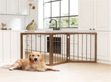 63" x 30" Brown Wooden Pet Fence 53879509