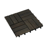 30 PCS Interlocking Deck Tiles Striped Pattern, 12" x 12" Square Light Gray Acacia Hardwood Outdoor 25506565