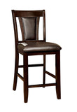 ZNTS Contemporary Set of 2 Counter Height Chairs Dark Cherry And Espresso Solid wood Chair Padded B01182195