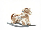 Brown Kids Rocking Horse Soft Plush Horse Rocker with Rabbit Toy, Realistic Neigh for Playroom & 24126253