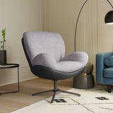 360&deg Swivel Office Chair, Modern Chenille Chair with Faux Leather and Black Metal Base Frame, No N817P205024G