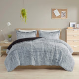 Full/Queen Shaggy Long Fur Comforter Mini Set B035129364