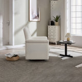 Swivel Accent Chair Modern Barrel Armchair with Wood Base for Bedroom Reading Waiting Living Room W3244P308325