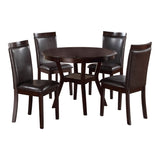 ZNTS Espresso Finish 5pc Dinette Set Table with Open Display Shelf 4x Side Chairs Faux Leather B01181169