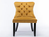 Modern, High-end Tufted Solid Wood Contemporary Velvet Upholstered Dining Chair with Wood Legs 02045627