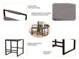 Set of 2 Counter Height Barstools Kitchen Island Stools with Back Modern Armless Metal Legs & PU W1757104748