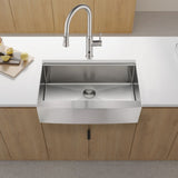 33x22x10"Farmhouse Apron Single Bowl Stainless Steel Kitchen Sink with Workstation W2898P228900