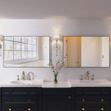 36x24 inches Modern Black Bathroom Mirror with Aluminum Frame Vertical or Horizontal Hanging W70837198