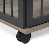 44'' Heavy Duty Large Dog Furniture for Large Medium Dog with Lockable Wheels, Wooden Dog 56691187