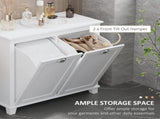 Tilt-Out Laundry Sorter Cabinet, Bathroom Storage Organizer white-AS Prohibited 20011717