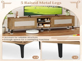 63" Entertainment Center with Open Shelves, 5 Metal Legs Cable Management TV Console 99423094
