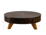 31.5" Retro Round Coffee Table with Storage Space, Suitable for Living Room and Office, Brown W757P370297