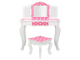 Three-Fold Mirror Single-Drawing Curved Foot Children Dressing Table Red Dots 86853983