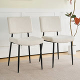 Modern Beige simple dining chair Fabric Upholstered Chairs home bedroom stool back dressing chair W210132720