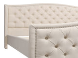 Fontana Wingback Upholstered Platform Bed Frame, King, Sky Neutral Beige Polyester B2719P238226