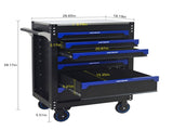 30-inch 7-drawer Iron-top Practical Rolling Steel Tool Cart, With Handle and Wheels, Storage Cabinet 20354836