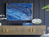 Set of 2 Blue and Gold Framed Art Panels, Unique Marbled Design, 30.5" x 40" W2078130282