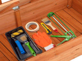 112 * 58 * 84cm Cedar Yard Storage Box With Backrest Armrest Bright Orange Red 68488660