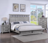 Light Gray Finish 1pc Two Drawers Nightstand Wooden Bedroom Furniture Metal Pull Furniture B011P228540