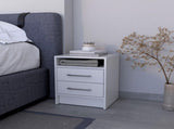 White 2-Drawer Nightstand B062P230639