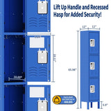 66"H Metal Lockers for Employees with 3 Door Storage Locker for Employees Gym School Home Office T2398P342713