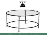 2 Layers 5mm Thick Tempered Glass Countertops Round Wrought Iron 78826240