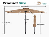 10 ft Outdoor Patio Umbrella with Solar LED Lights, WeatherResistant Camping & Yard Umbrella with 43293341