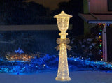 5FT Lighted Lamp Post with Bowknot Christmas Decorations, Pre-lit Holiday Decor with 110 Warm White 66775810