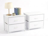 2-Pack  2/4-Drawer Dresser with Metal Frame & Wood Top, Fabric Storage Organizer,White 21208548