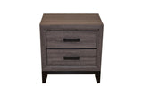Contemporary Style 2-Drawer Nightstand Made with Wood in Gray 808857696809
