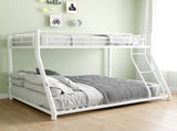 Metal Bunk Bed Twin Over Full Size with Removable Stairs, Heavy Duty Sturdy Frame with 12" Under-Bed W1935P195937