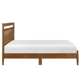 Transitional Design Queen Platform Bed Chestnut Finish Wood Frame Bedroom Furniture 1pc Bed in a Box B011P207872