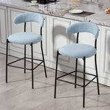 26'' Counter height bar stools Teddy fabric cover kitchen island counter bar stool with black powder 75733996