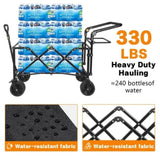 Collapsible Wagon 140L Wagons Carts Foldable with Removable Canopy, Folding Wagon Cart with Wheels T3060P247150