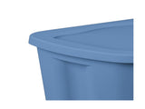 Large Storage Bin, 18 Gallon Durable Plastic Storage Tote with Snap-on Lid, Light Blue, 8 Pack 67091831