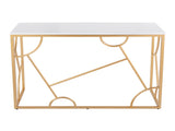 Contemporary Desk in Gold Metal and White Wood B202P223960